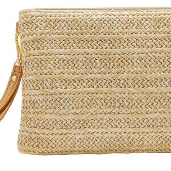 Crossbody Summer Bag for Women Beach Straw Purse with Strap - Picture 4 of 7
